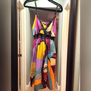 Multi-colored satin dress